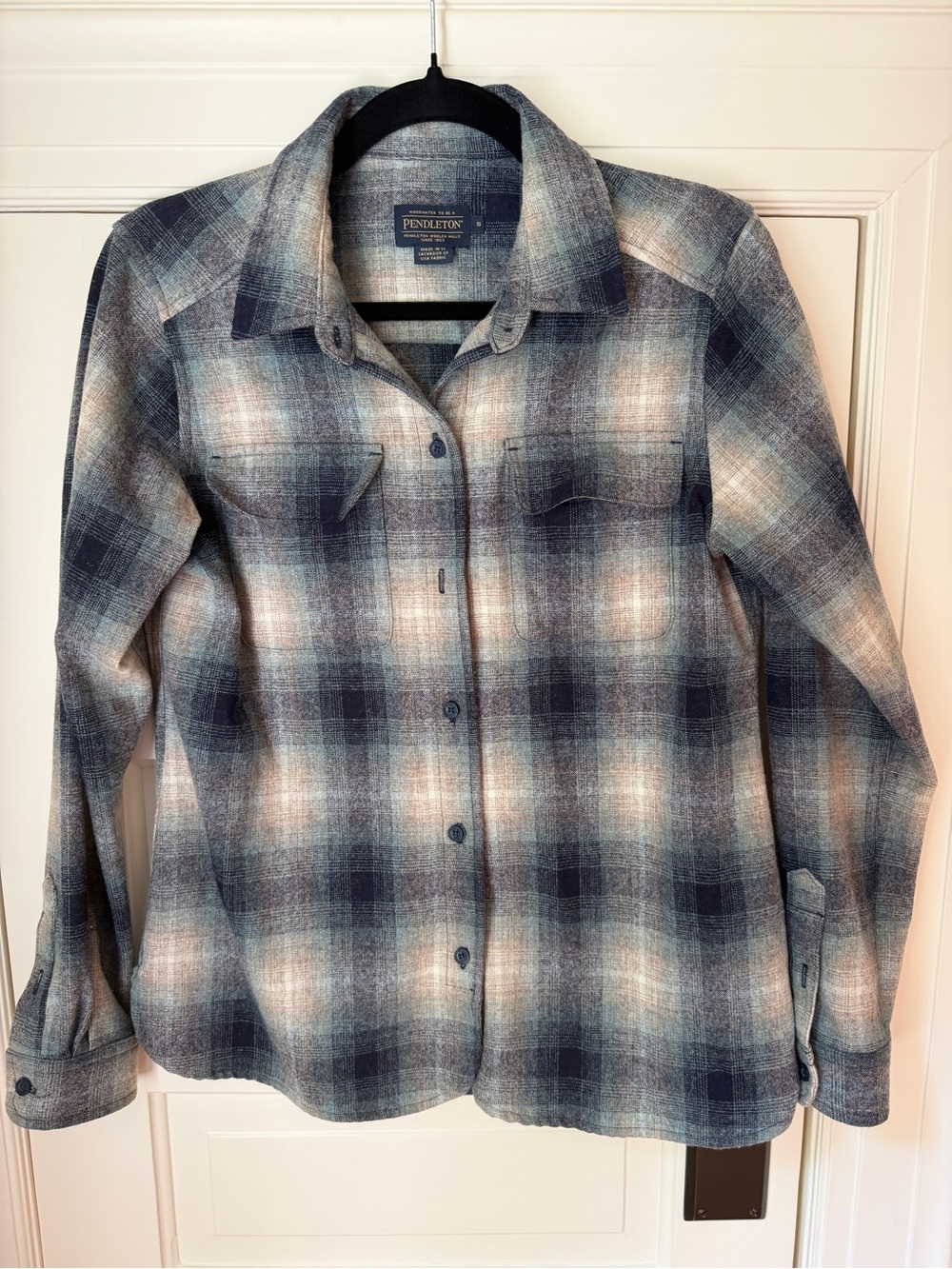 Pendleton Blue and Gray Plaid Wool Shirt